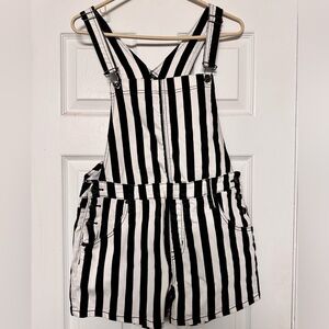 Black heart Striped Overalls